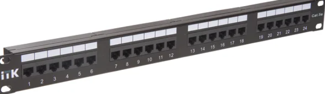 Коммутационная панель ITK [ PP24-1UC5EU-D05L ] (1U патч-панель кат.5 UTP, 24 порта (IDC Dual), с кабельным органайзером)